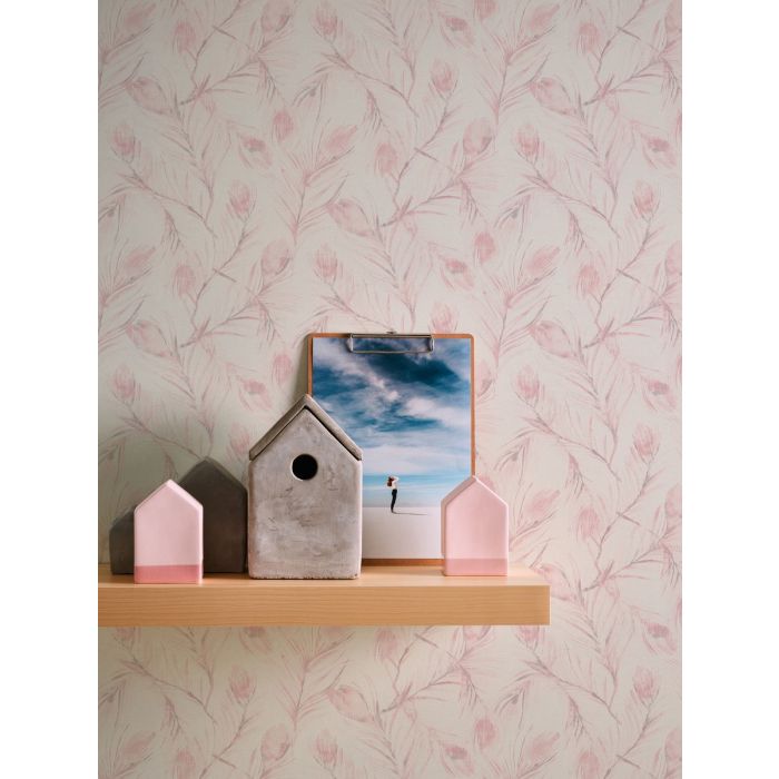 AS Creation Vliesvinylbehang Veren 373672 - Exotic Life Rosa
