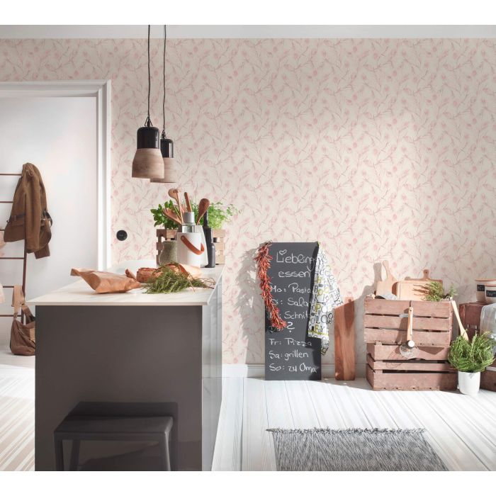 AS Creation Vliesvinylbehang Veren 373672 - Exotic Life Rosa
