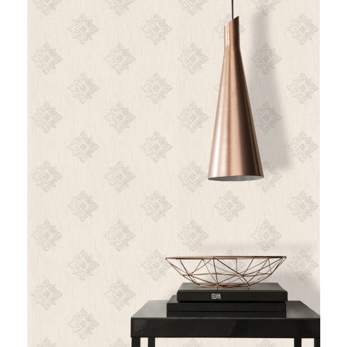 Barok behang Vliesbehang Beige / Creme Grijs 962002