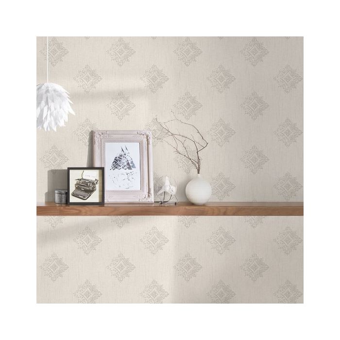 Barok behang Vliesbehang Beige / Creme Grijs 962002