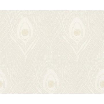 A.S. Création Absolutely Chic Pauwenveren Behang - Beige Grijs Goud