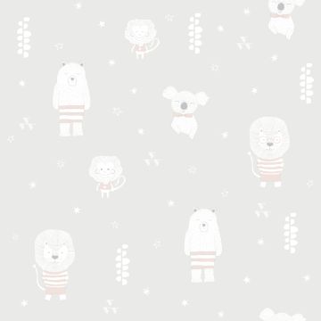 Dutch Wallcoverings Puck & Rose Vliesbehang Wit - Maat x cm